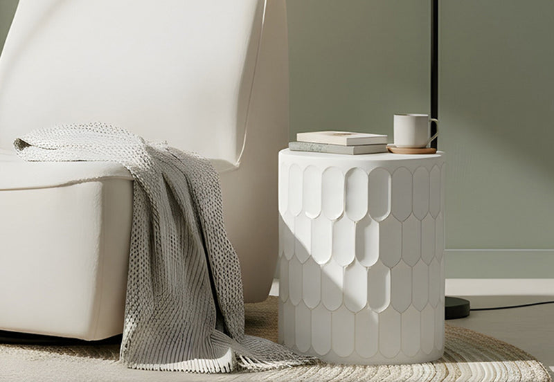 RHUTHUN SMALL LAMP TABLE WHITE