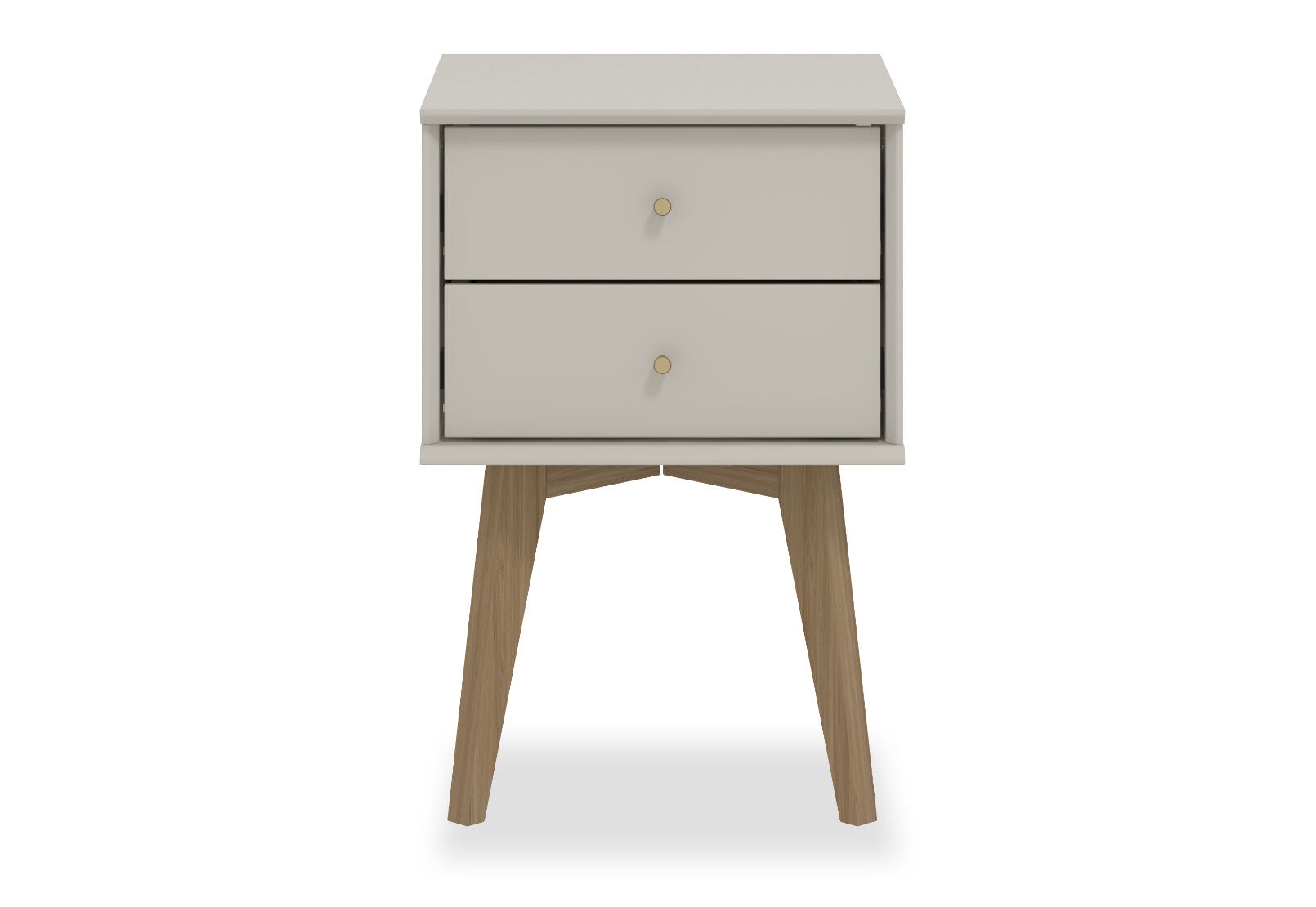 FIELDS 2 DRAWER BEDSIDE TABLE LIGHT GREY