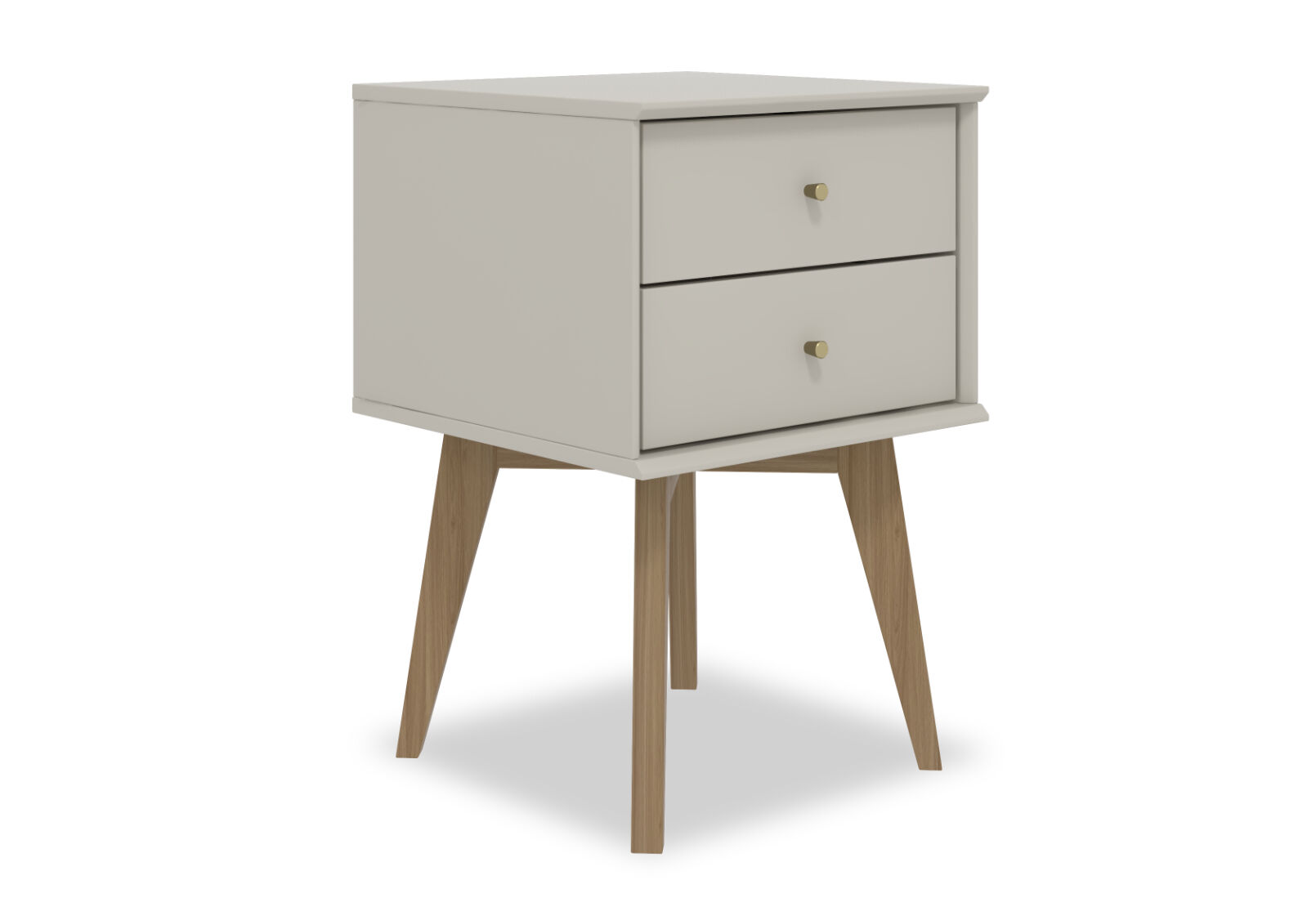 FIELDS 2 DRAWER BEDSIDE TABLE LIGHT GREY
