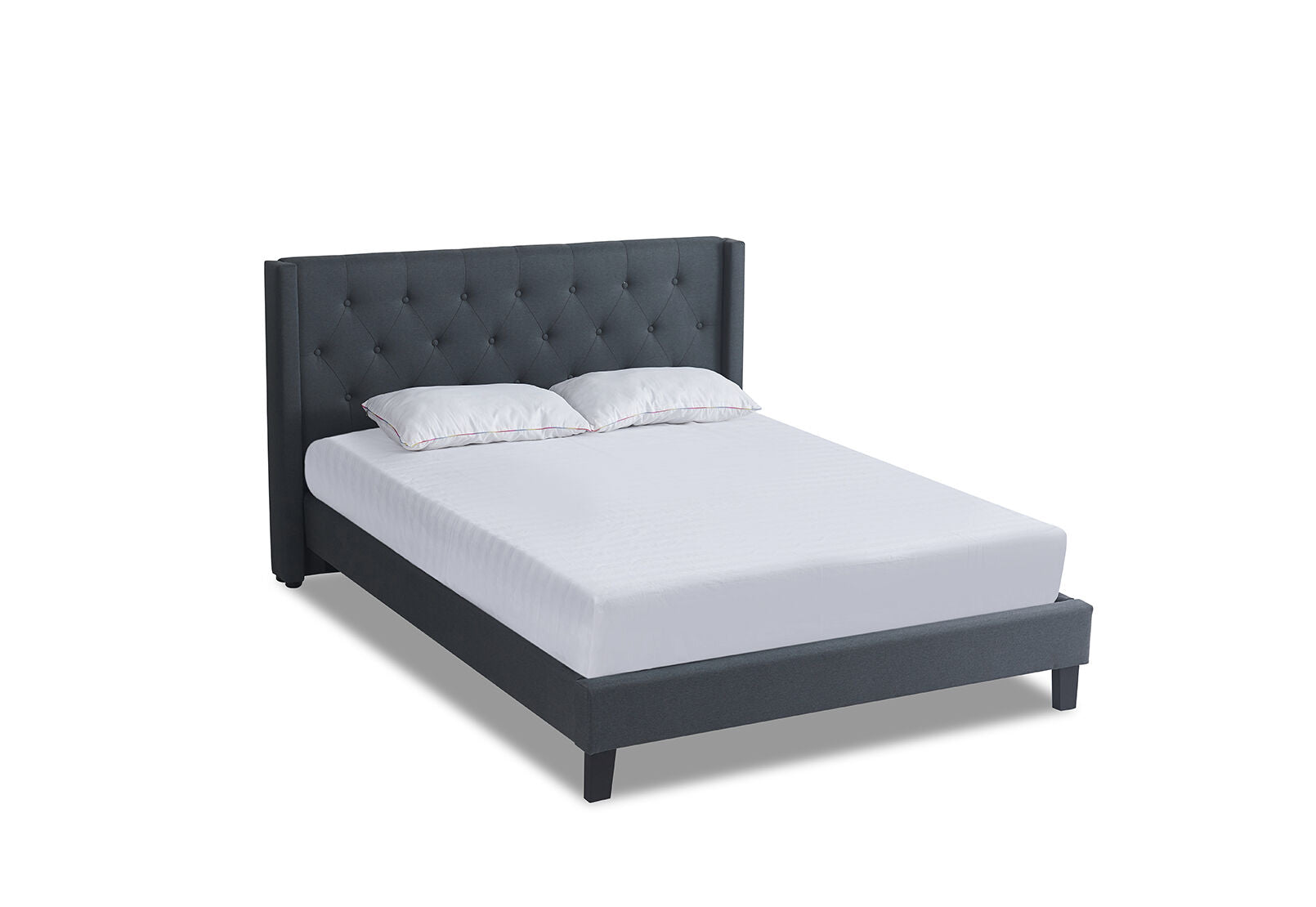 CANO QUEEN BED DARK GREY