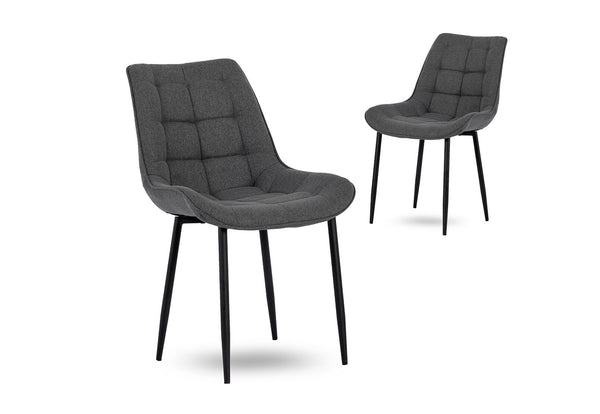BOYLE SET OF 2 DINING CHAIRS 	CHARCOAL