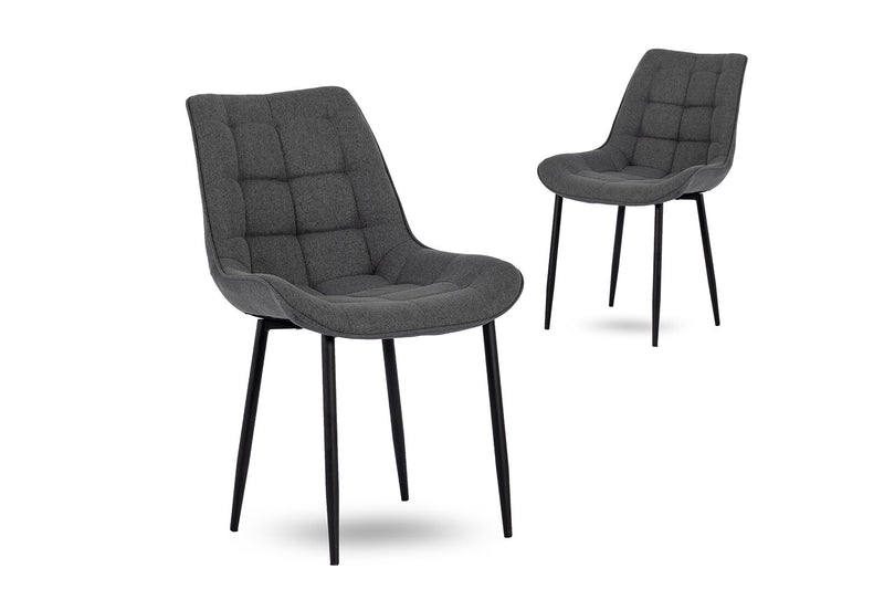 BOYLE SET OF 2 DINING CHAIRS 	CHARCOAL