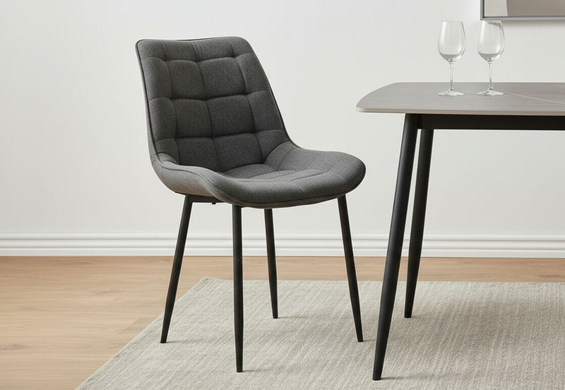 BOYLE SET OF 2 DINING CHAIRS 	CHARCOAL