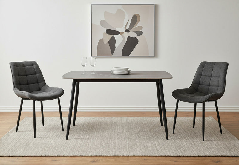 BOYLE SET OF 2 DINING CHAIRS 	CHARCOAL