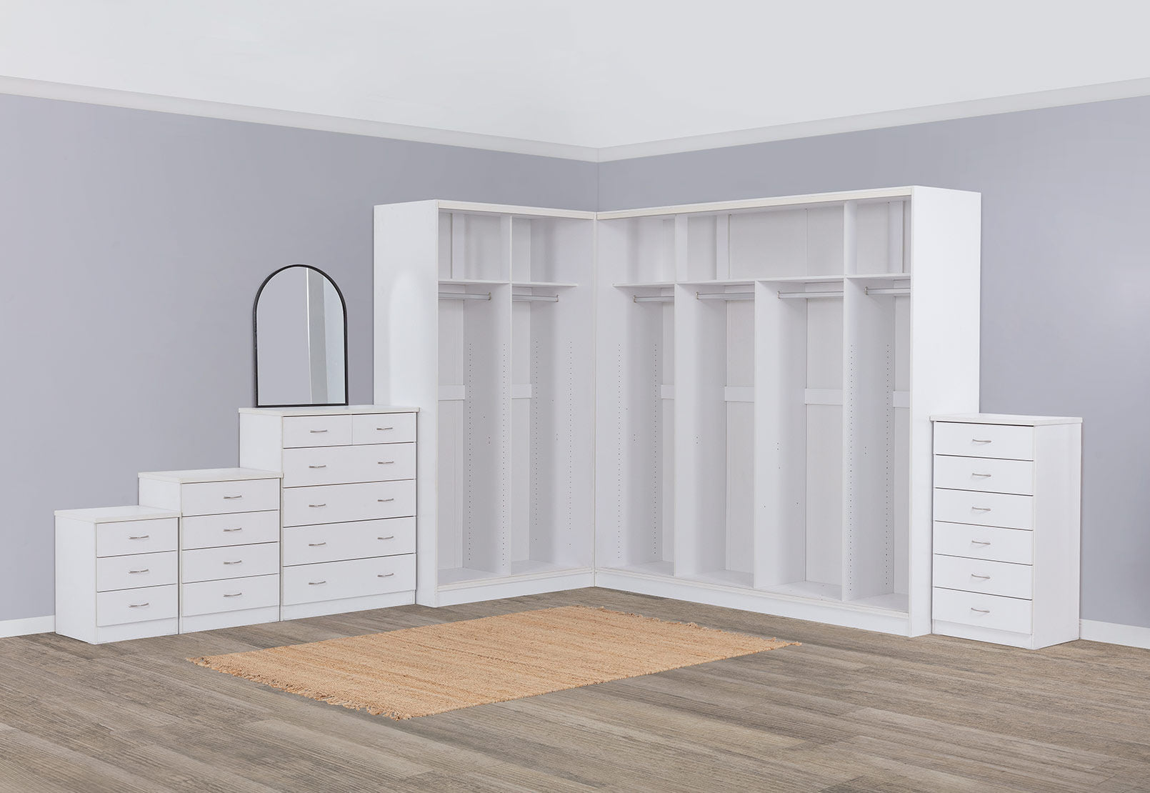 SPACESAVER MK2 6 DRAWER 900 SPLIT CHEST WHITE
