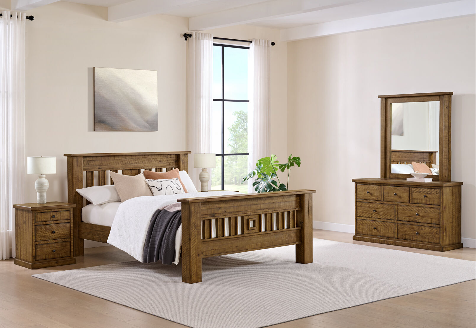 WILLOWBROOK DRESSER WITH MIRROR TALLOWOOD