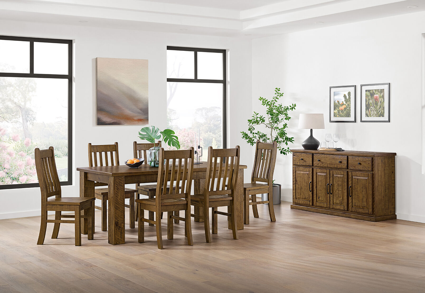 WILLOWBROOK 7 PIECE 1800 DINING SUITE  TALLOWOOD