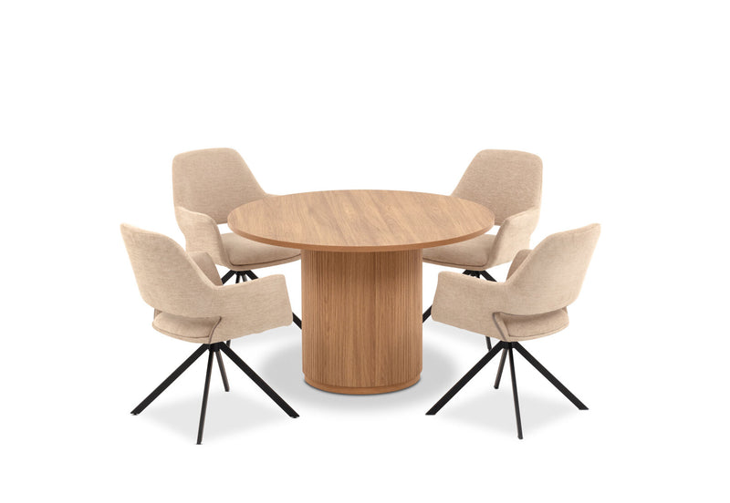 CIAN 5 PIECE DINING SUITE NATURAL/BEIGE