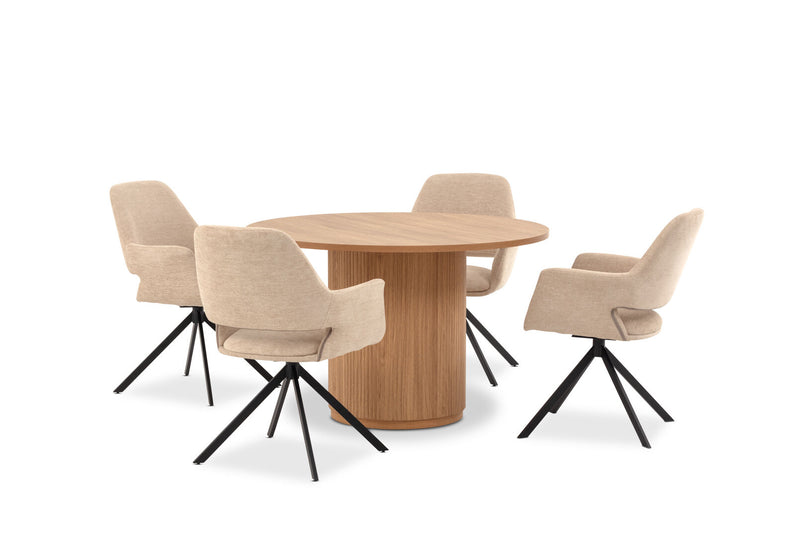 CIAN 5 PIECE DINING SUITE NATURAL/BEIGE