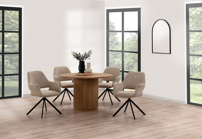CIAN 5 PIECE DINING SUITE NATURAL/BEIGE