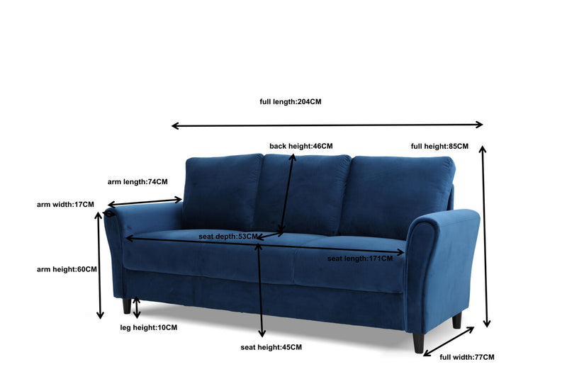 MONTES 3 SEAT SOFA BLUE