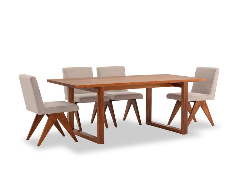 CULLIN 7 PIECE DINING SUITE WITH LELAND DINING CHAIRS  BEIGE