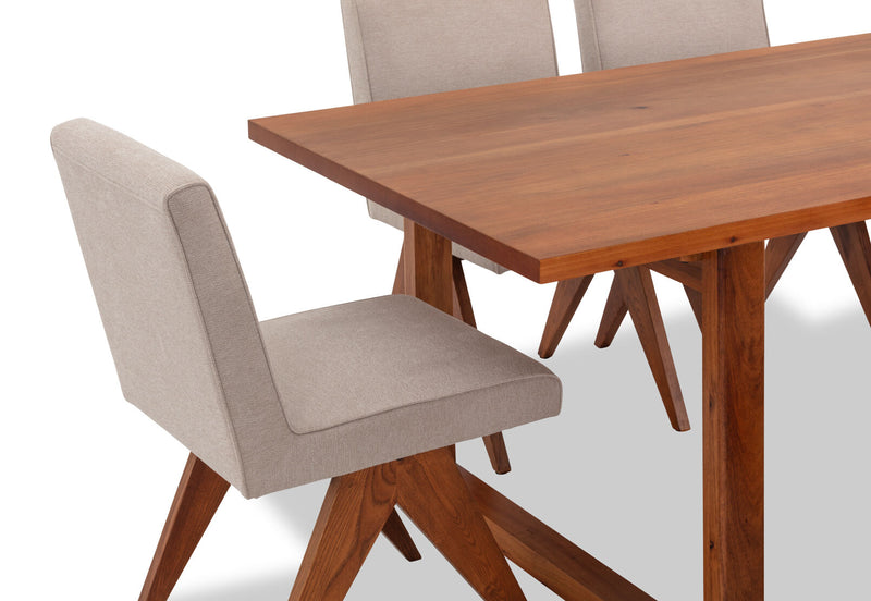 CULLIN 7 PIECE DINING SUITE WITH LELAND DINING CHAIRS  BEIGE