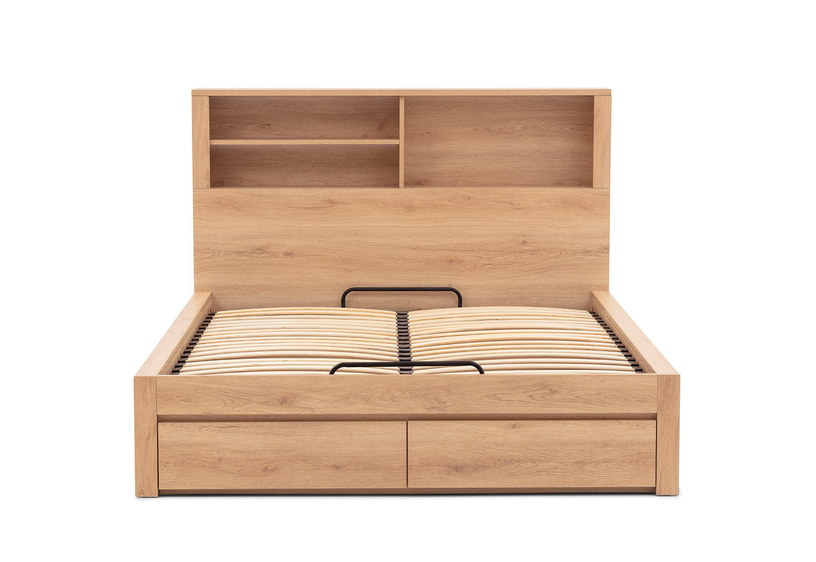 COLWYN BAY QUEEN GAS LIFT BED WITH 2 DRAWERS NATURAL