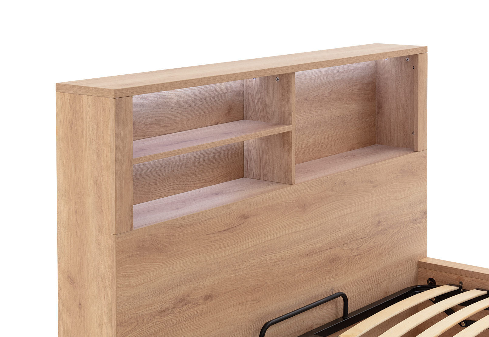 COLWYN BAY QUEEN GAS LIFT BED WITH 2 DRAWERS NATURAL