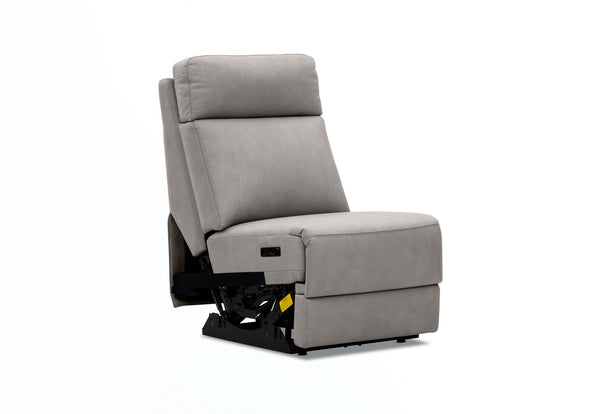LEANDRO ARMLESS CHAIR WITH DUAL MOTOR RECLINER LIGHT GREY