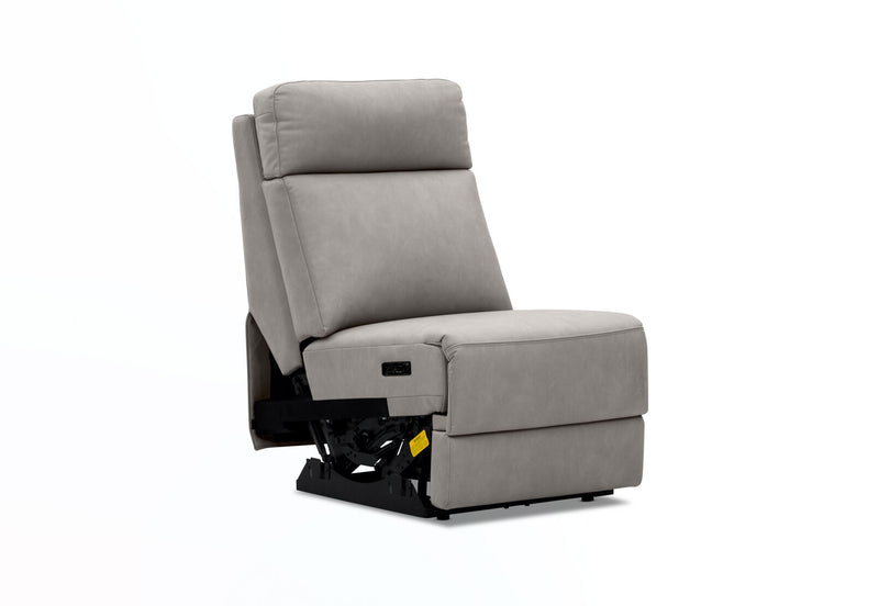 LEANDRO ARMLESS CHAIR WITH DUAL MOTOR RECLINER LIGHT GREY