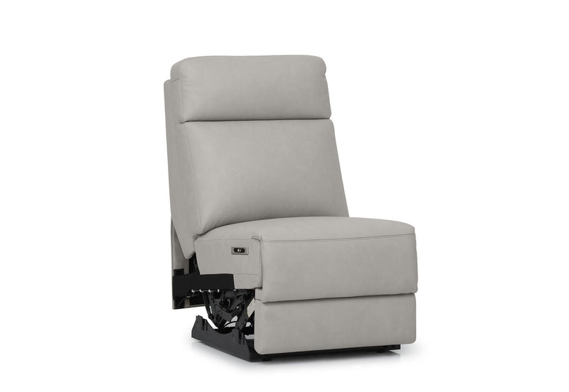 LEANDRO ARMLESS CHAIR WITH SINGLE MOTOR RECLINER LIGHT GREY