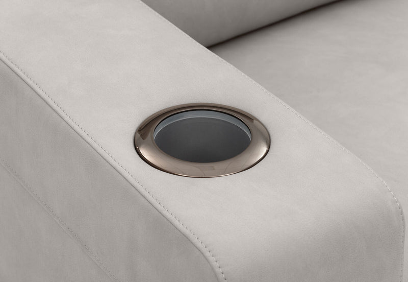 LEANDRO LHF ARM CHAIR WITH DUAL MOTOR RECLINER LIGHT GREY