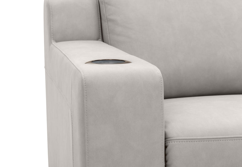 LEANDRO LHF ARM CHAIR WITH DUAL MOTOR RECLINER LIGHT GREY