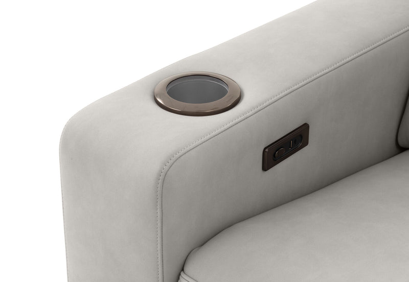 LEANDRO LHF ARM CHAIR WITH SINGLE MOTOR RECLINER LIGHT GREY