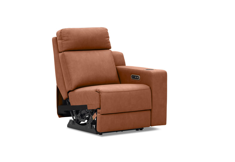 LEANDRO RHF ARM CHAIR WITH DUAL MOTOR RECLINER BROWN