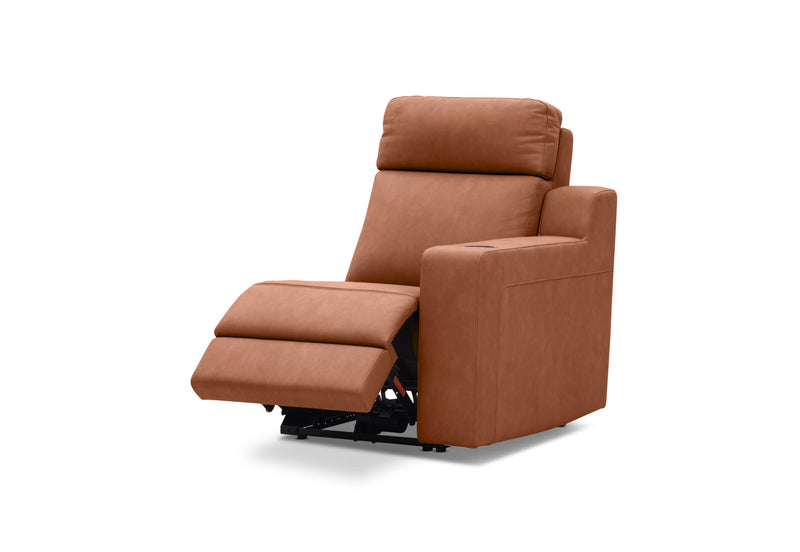 LEANDRO RHF ARM CHAIR WITH DUAL MOTOR RECLINER BROWN