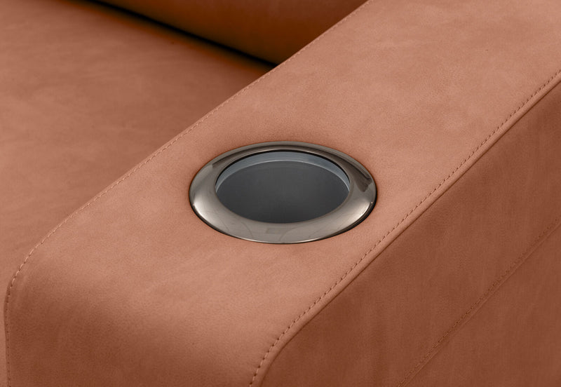 LEANDRO RHF ARM CHAIR WITH DUAL MOTOR RECLINER BROWN