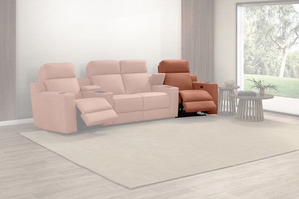 LEANDRO RHF ARM CHAIR WITH SINGLE MOTOR RECLINER BROWN