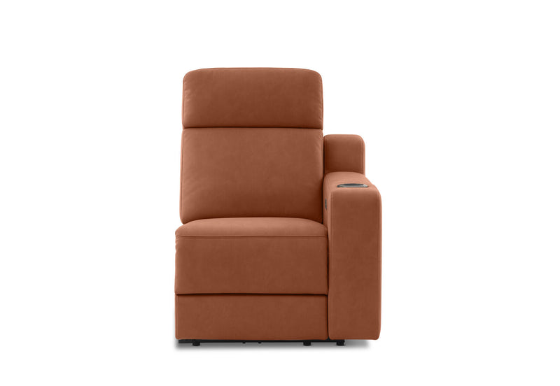 LEANDRO RHF ARM CHAIR WITH SINGLE MOTOR RECLINER BROWN