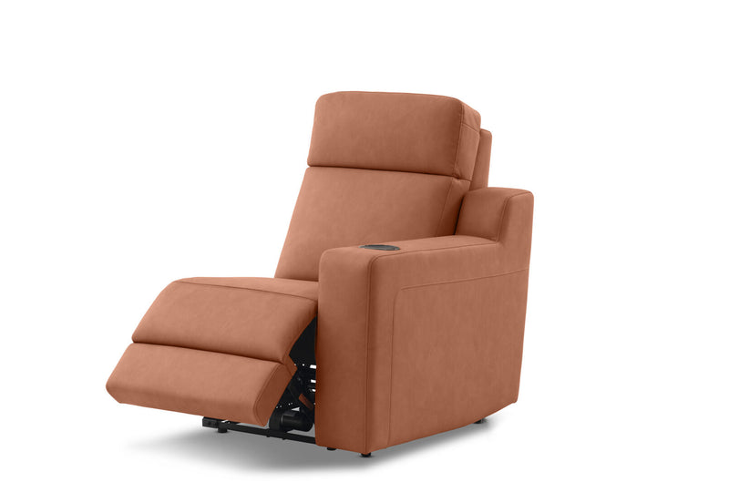 LEANDRO RHF ARM CHAIR WITH SINGLE MOTOR RECLINER BROWN