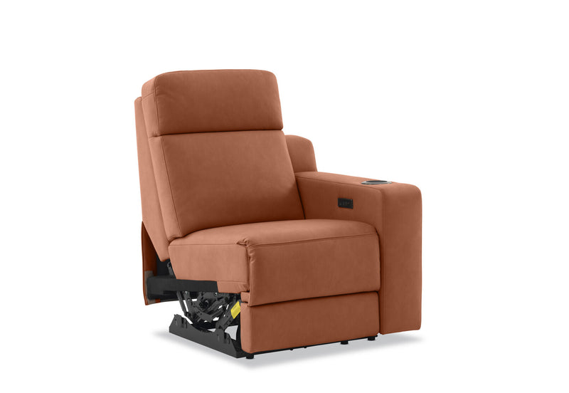 LEANDRO RHF ARM CHAIR WITH SINGLE MOTOR RECLINER BROWN