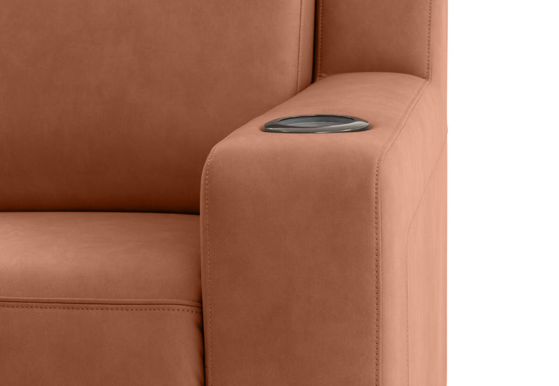 LEANDRO RHF ARM CHAIR WITH SINGLE MOTOR RECLINER BROWN