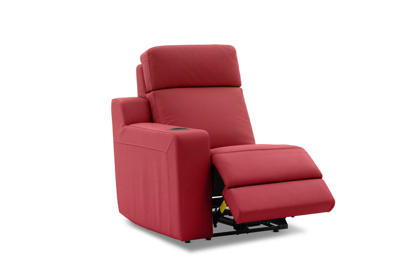 RYKER LHF ARM CHAIR WITH DUAL MOTOR RECLINER RED