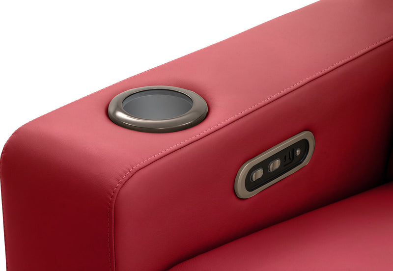 RYKER LHF ARM CHAIR WITH DUAL MOTOR RECLINER RED