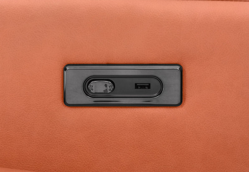 RYKER LHF ARM CHAIR WITH SINGLE MOTOR RECLINER MID TAN