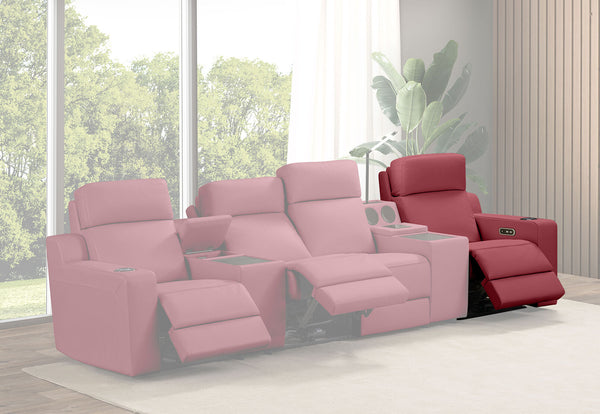 RYKER RHF ARM CHAIR WITH DUAL MOTOR RECLINER RED