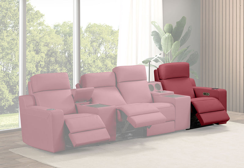 RYKER RHF ARM CHAIR WITH DUAL MOTOR RECLINER RED