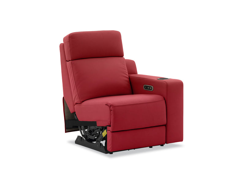 RYKER RHF ARM CHAIR WITH DUAL MOTOR RECLINER RED