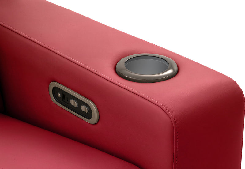 RYKER RHF ARM CHAIR WITH DUAL MOTOR RECLINER RED