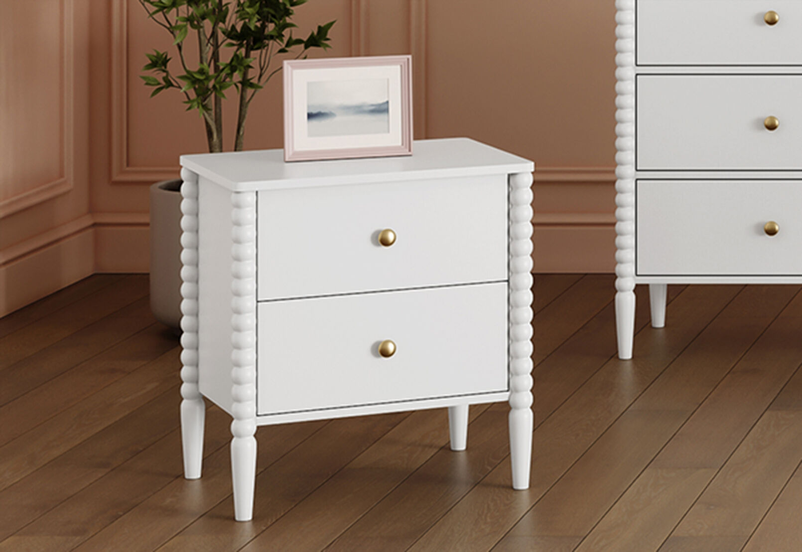 PORDENONE 2 DRAWER BEDSIDE WHITE