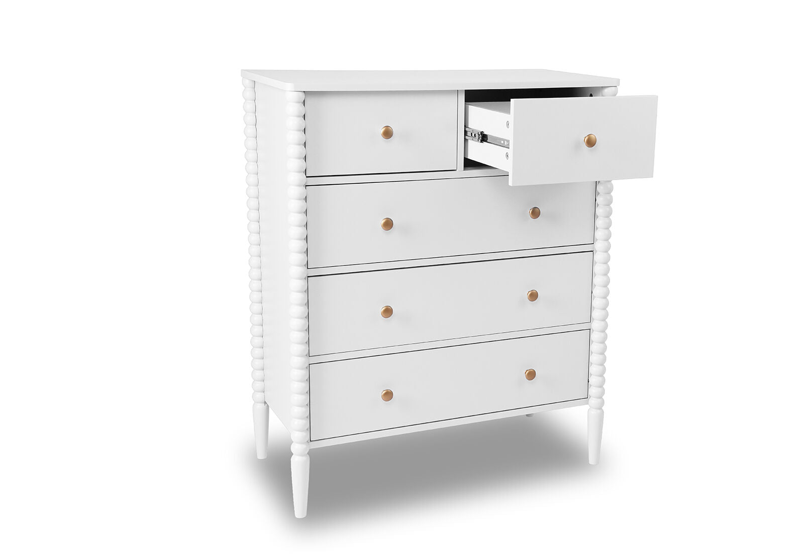 PORDENONE 5 DRAWER TALL CHEST WHITE
