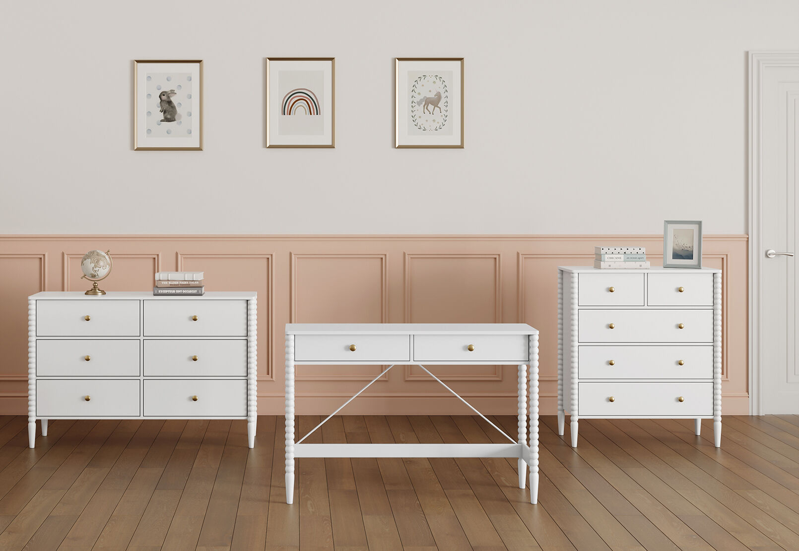 PORDENONE 5 DRAWER TALL CHEST WHITE