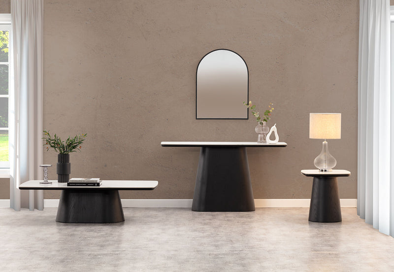 DORVAL LAMP TABLE WHITE/BLACK