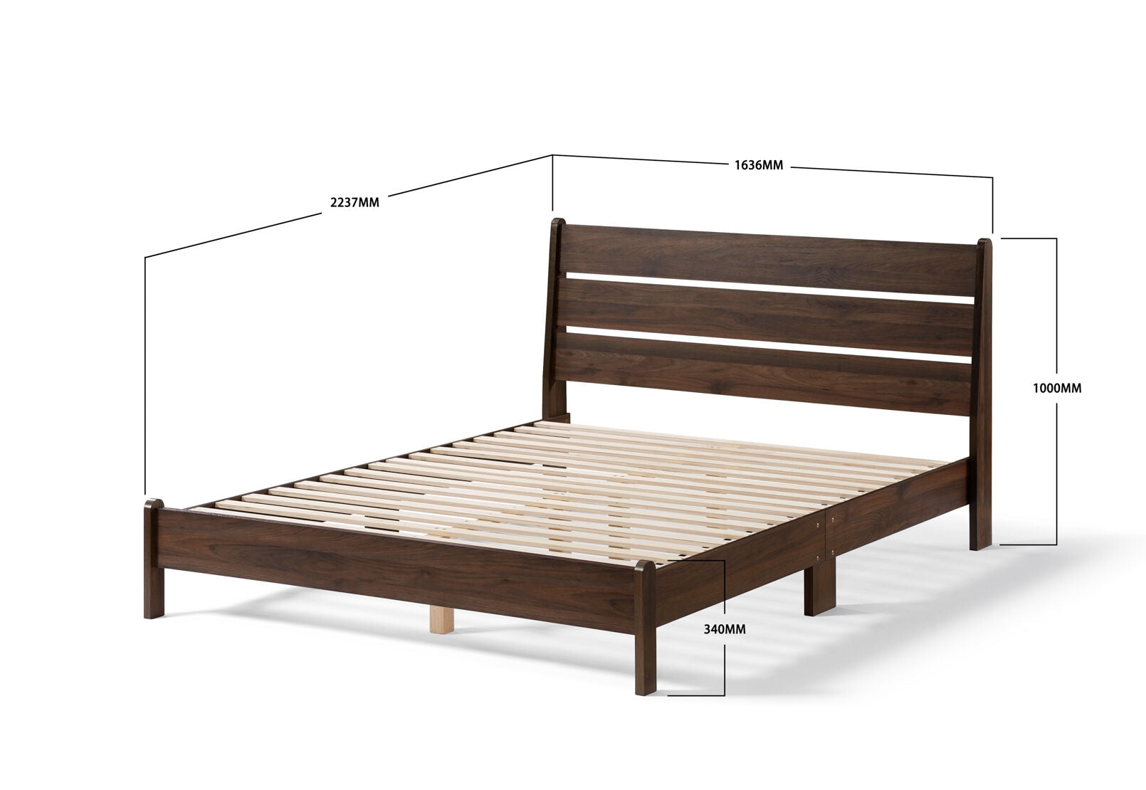 SAXTON QUEEN BED DARK BROWN