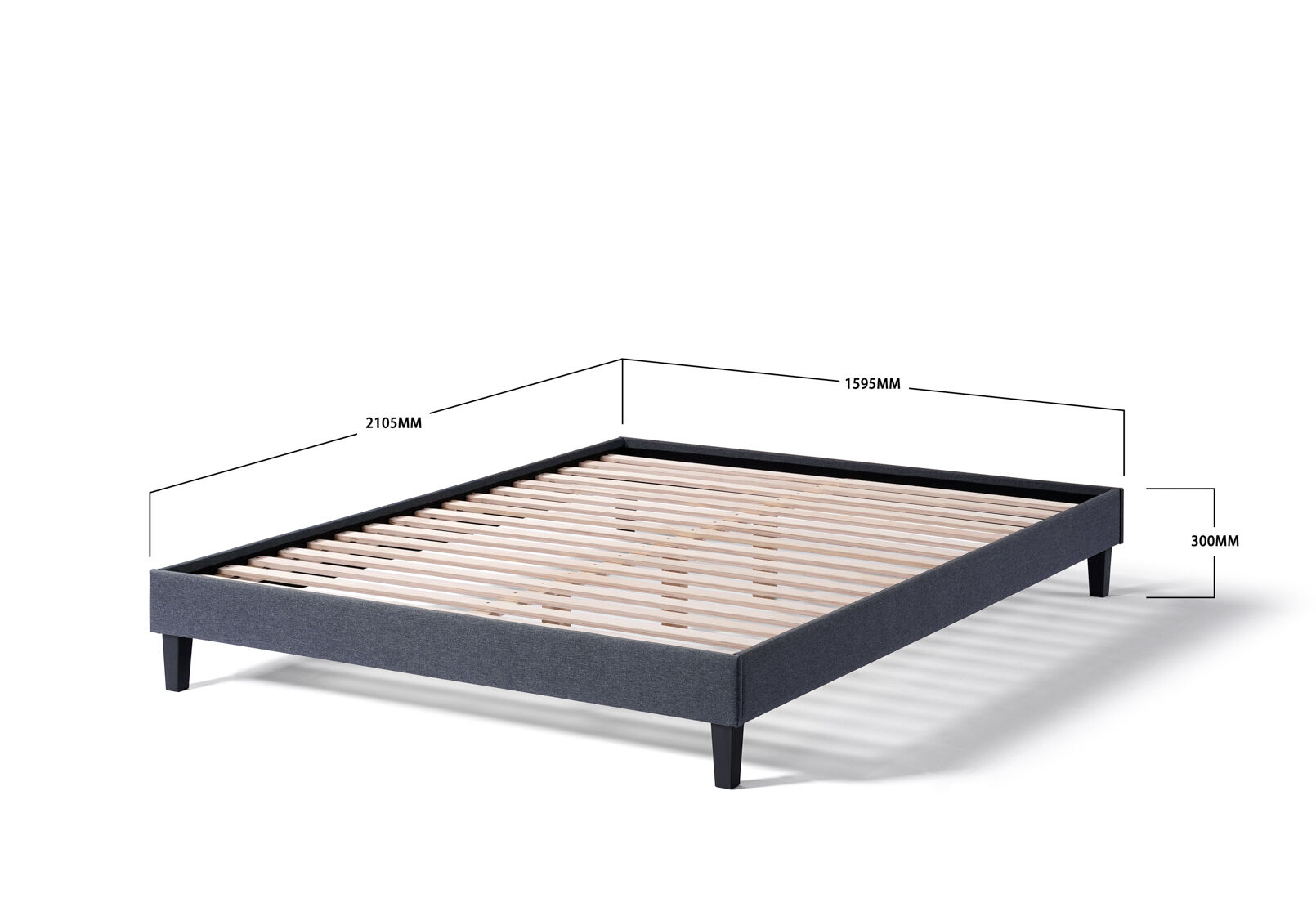 STEIN QUEEN BED BASE DARK GREY