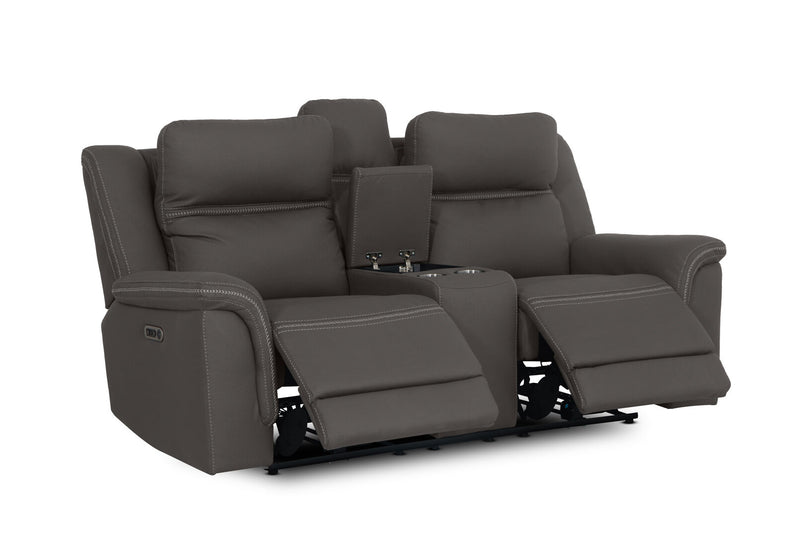 WOLFGANG FABRIC 2 SEATER ELECTRIC RECLINER STEEL