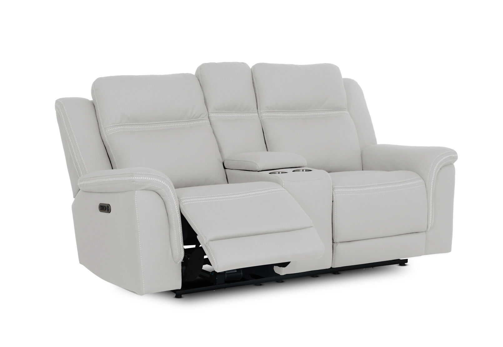 WOLFGANG FABRIC 2 SEATER ELECTRIC RECLINER LIGHT GREY