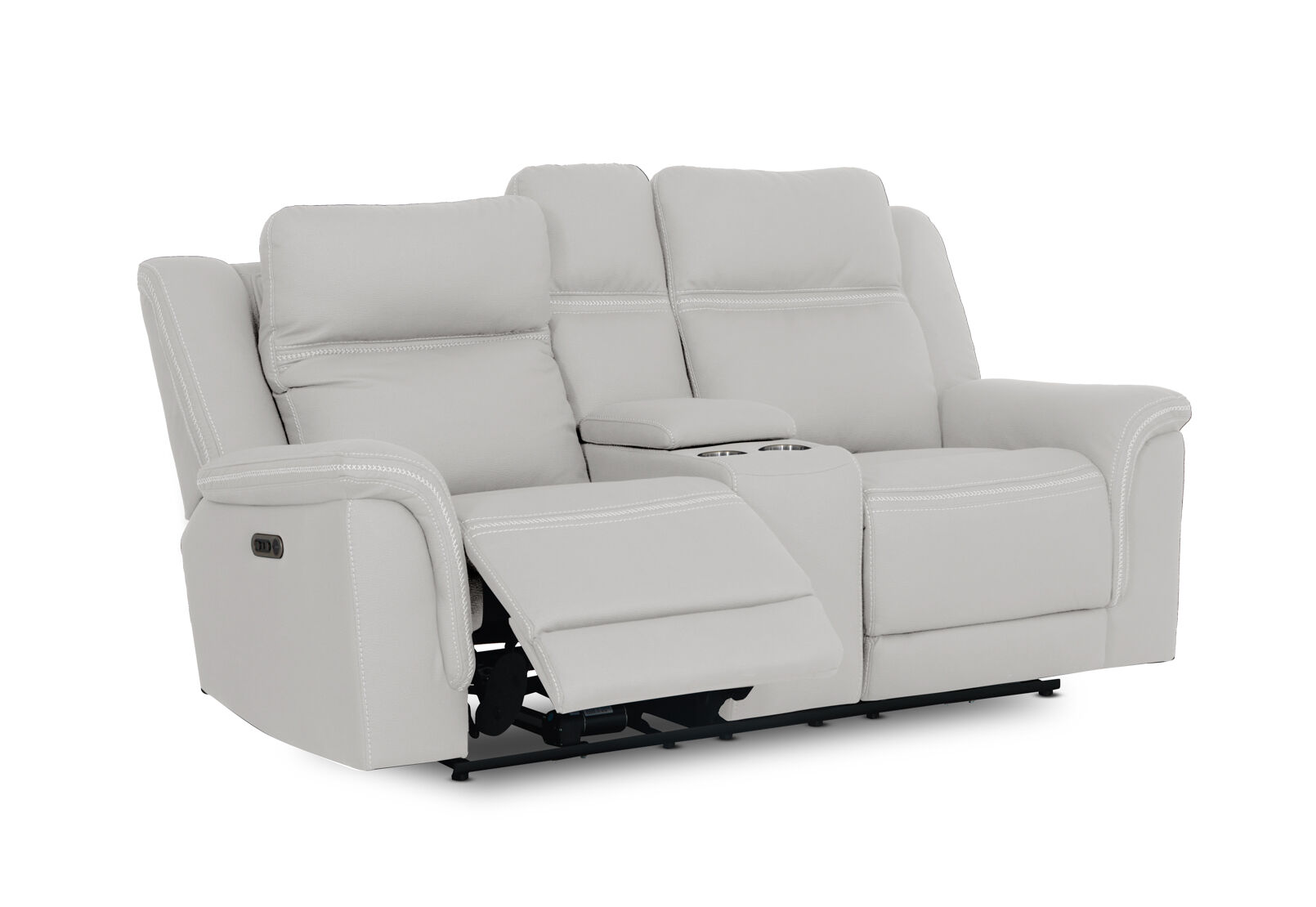 WOLFGANG FABRIC 2 SEATER ELECTRIC RECLINER LIGHT GREY