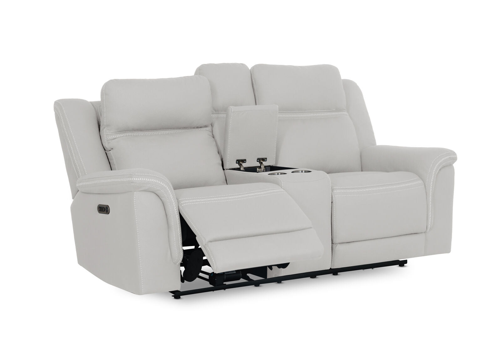 WOLFGANG FABRIC 2 SEATER ELECTRIC RECLINER LIGHT GREY